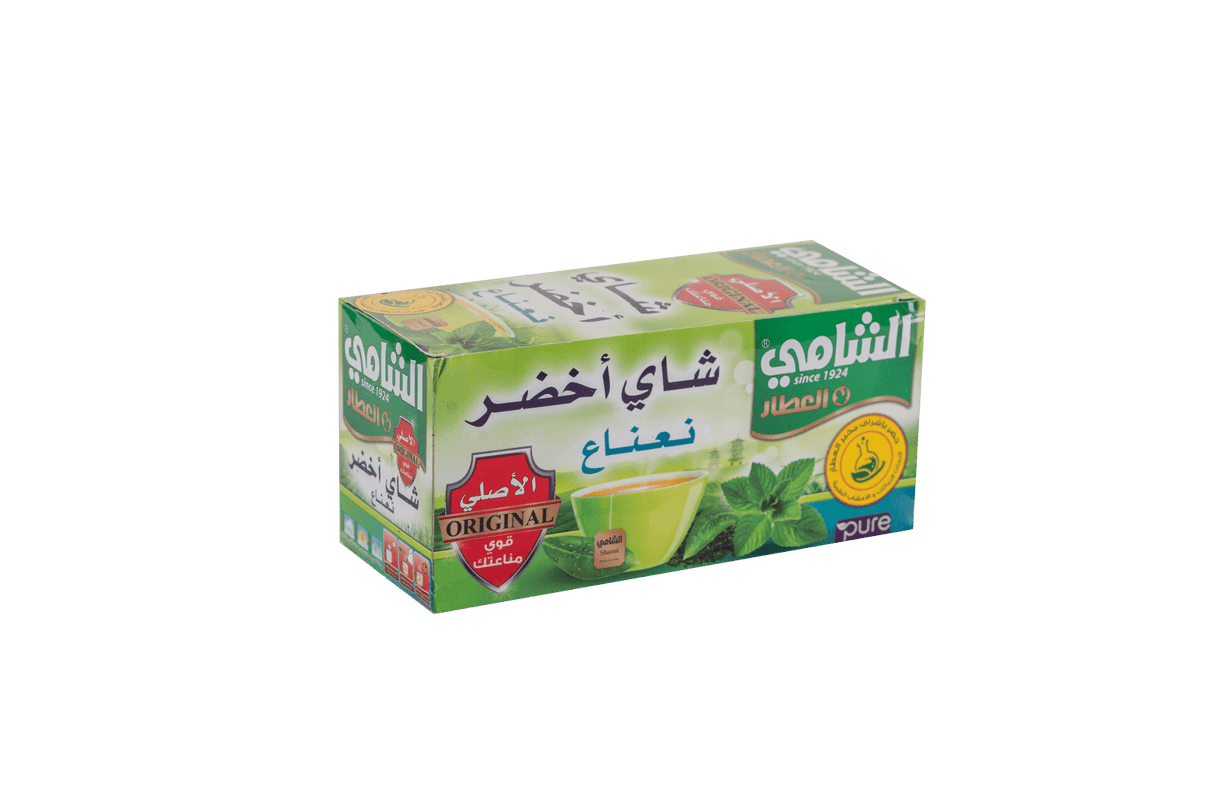 AL Shami Green Tea Mint 20 Bags | الشامي شاي أخضر ونعنع - 2kShopping