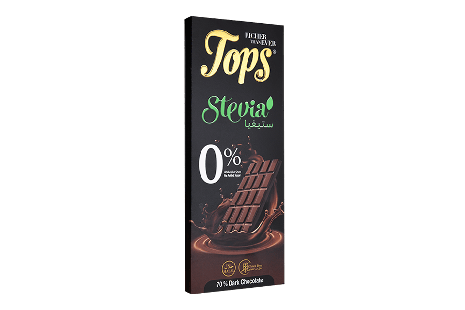 Tops Chocolate Bar Dark Sugar - Free Stevia Pack 12 X 50g - 2kShopping