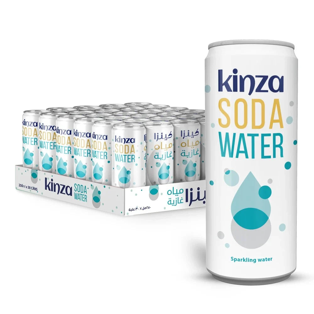 Kinza Soda Water 250ml Box of 30 | كينزا مياه غازية