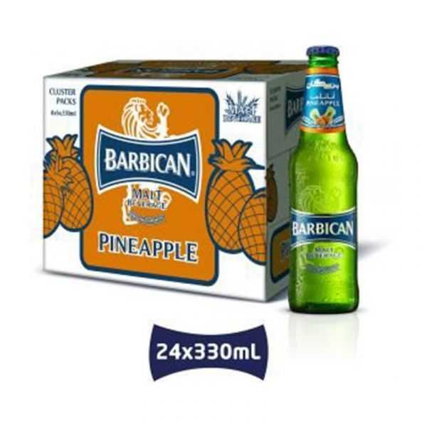 Barbican Pineapple Soft Drinks ( 24 X 330ml ) | بربكان شراب شعير نكهة اناناس