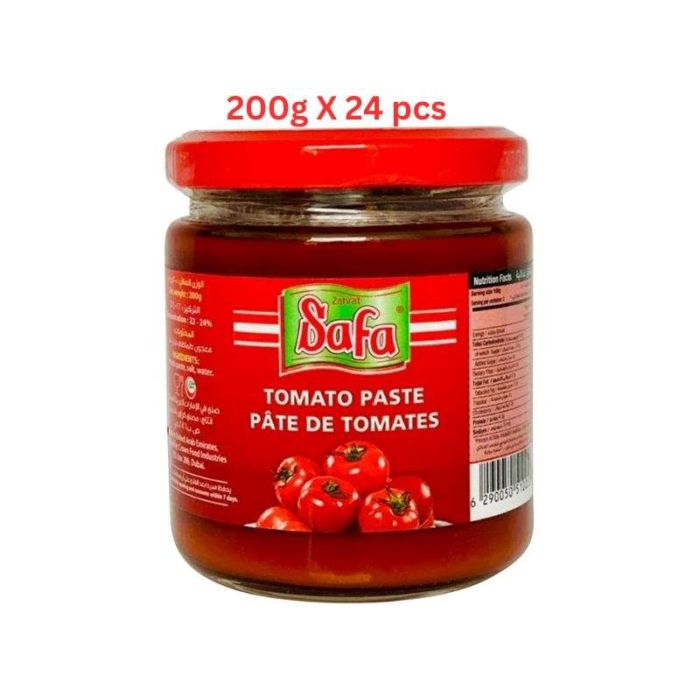 Safa Tomato Paste 22 24 Glass Bottle (Pack Of 24 X 200g)