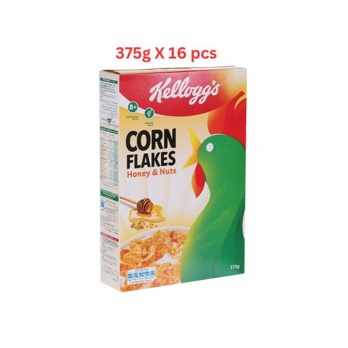 Kellogg's Honey Nut Corn Flakes (Pack Of 16 X 375g)