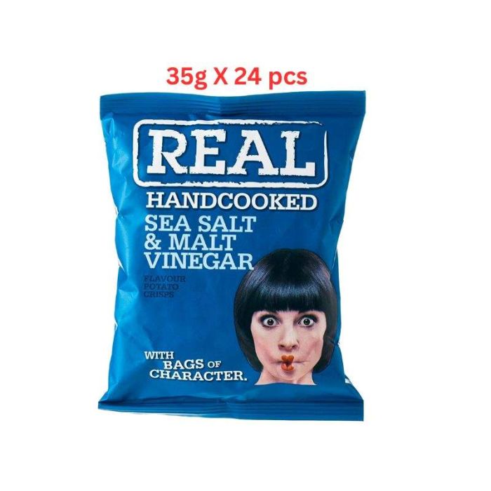 Real Crisps Salt & Vinegar (Pack Of 24 X 35g)