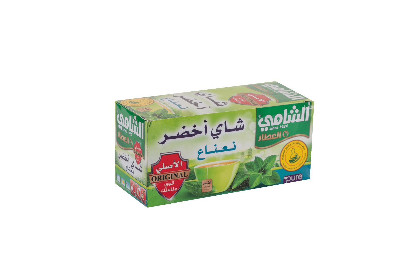 AL Shami Green Tea Mint 20 Bags | الشامي شاي أخضر ونعنع - 2kShopping