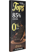 Tops Chocolate Bar Dark 85% Sugar - Free Pack 12 X 50g | بوكس توبس شوكولا دارك ٨٥٪ بدون سكر - 2kShopping