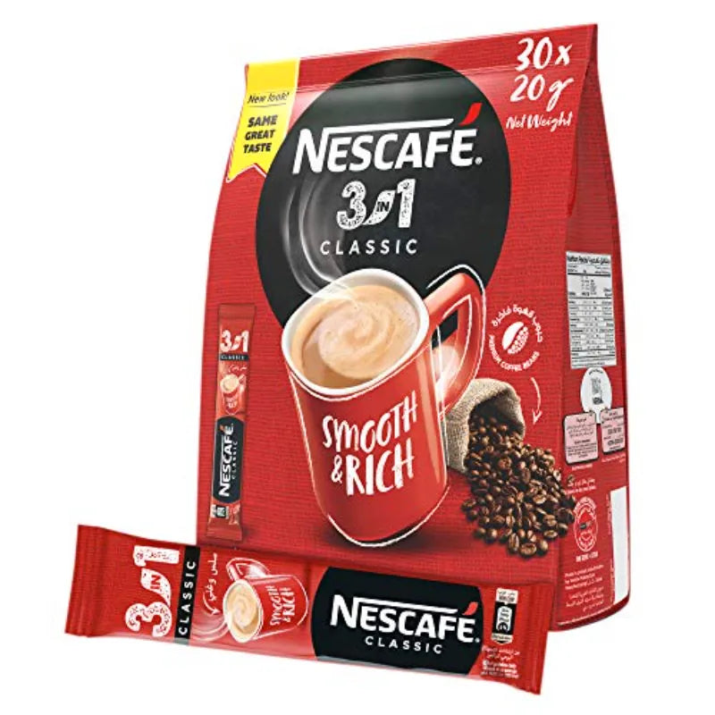 Nescafe 3 In1 Classic Coffee Sticks 30 Pieces x 20g