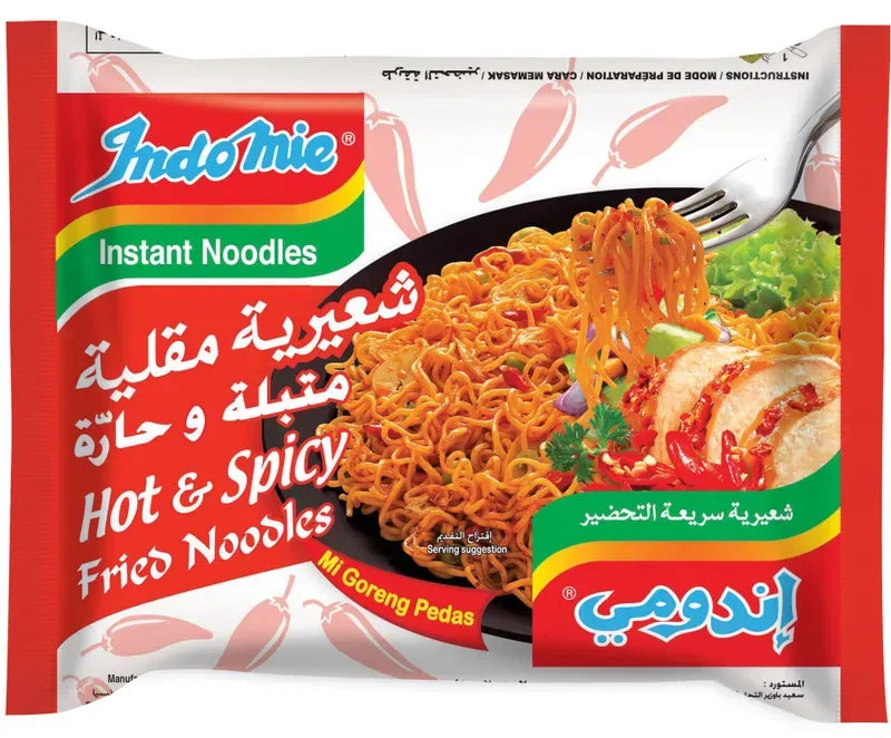 Indomie Hot & Spicy Noodles 8x5x80g | اندومي شعيرية مقلية متبلة وحارة