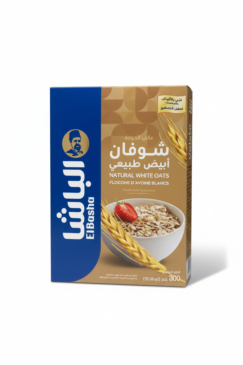 شوفان الباشا أبيض طبيعي 300 جرام