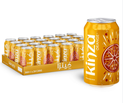 Kinza Orange Carbonated Drink 300ml Box of 24 | كينزا بطعم البرتقال