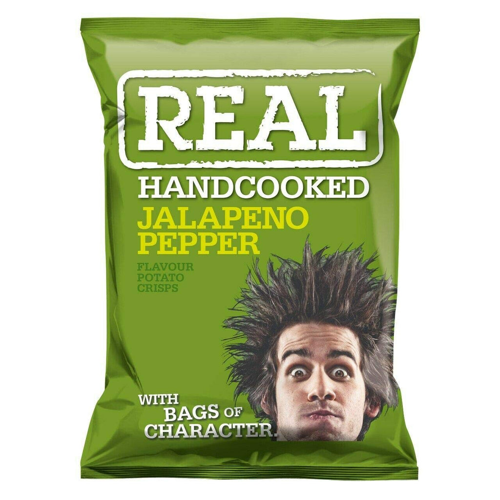 Real Crisps Hand Cooked Jalapeno Pepper Flavour 24 x 35g