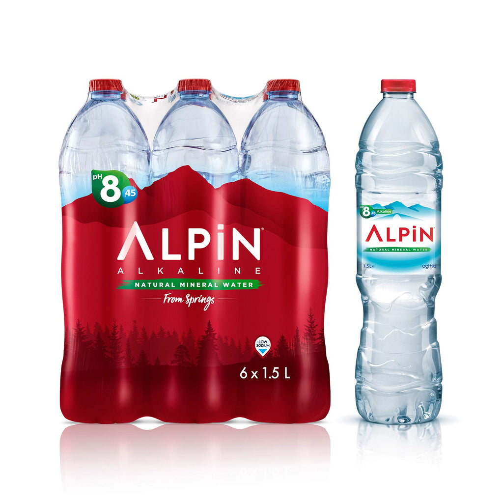 Alpin Natural Mineral Water (Alkaline) 1.5 ltr x 6 | مياه البين  قلويه طبيعية