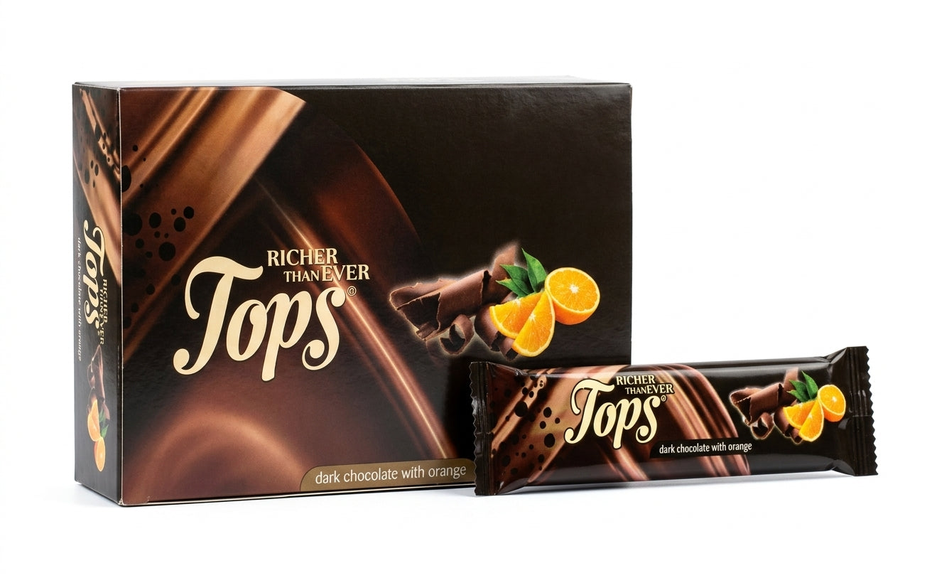 Tops Dark Chocolate Bar with Orange 36g