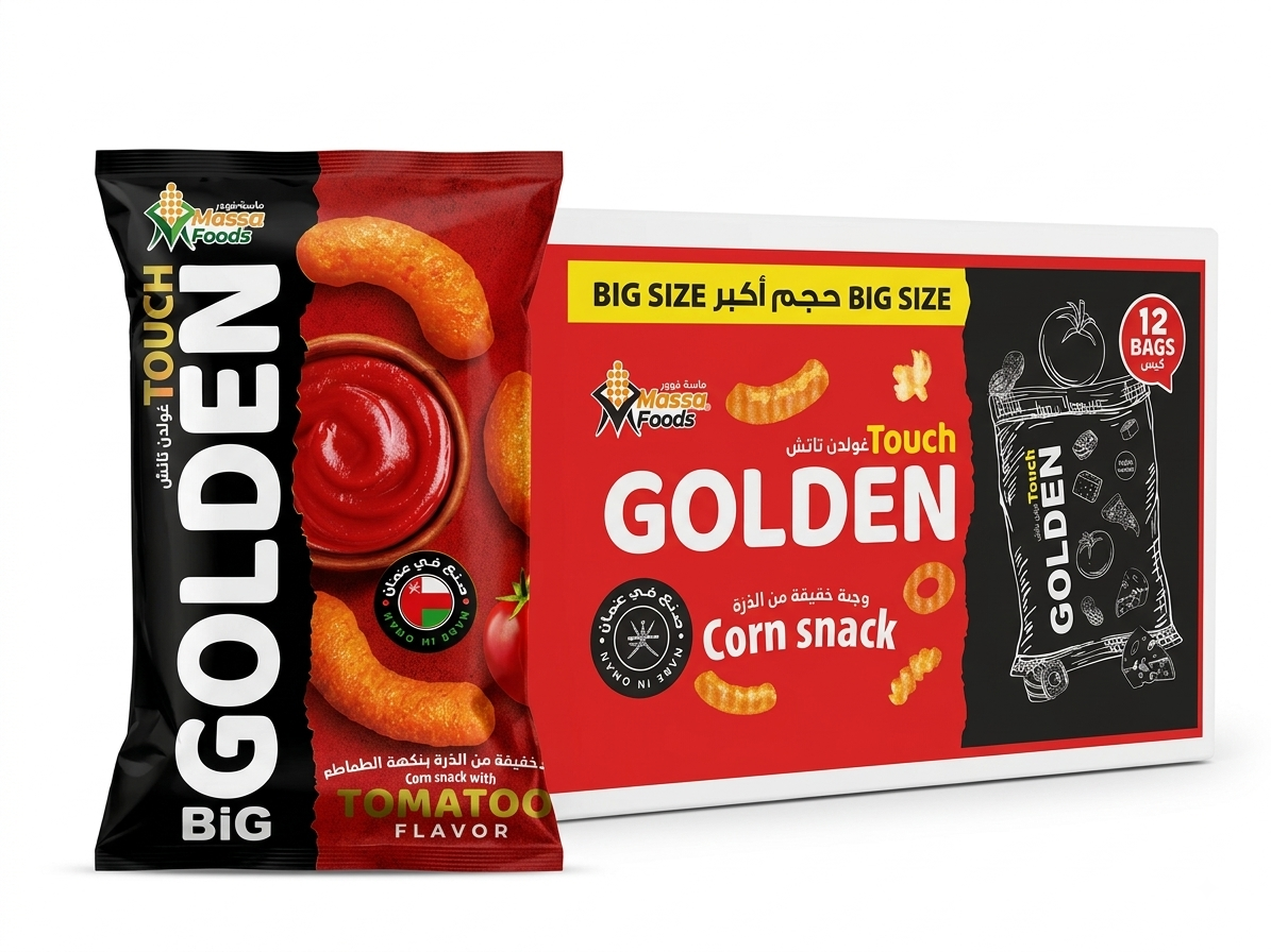 Golden Touch Corn Sticks Tomatoes Flavor CTN 12pcs x 70g