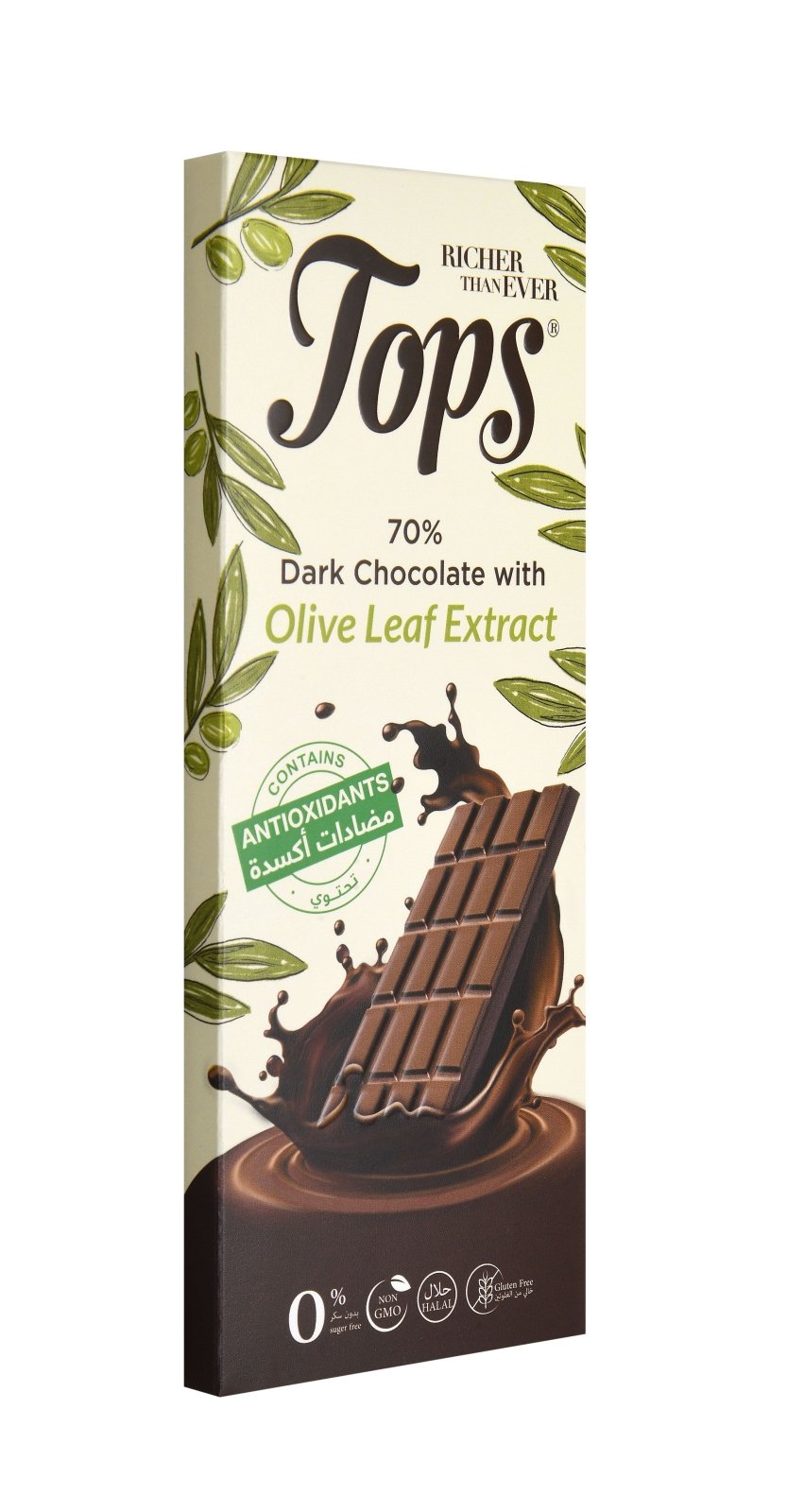 Tops Chocolate Bar Dark Sugar Free with Antioxidant Pack 12 X 50g - 2kShopping