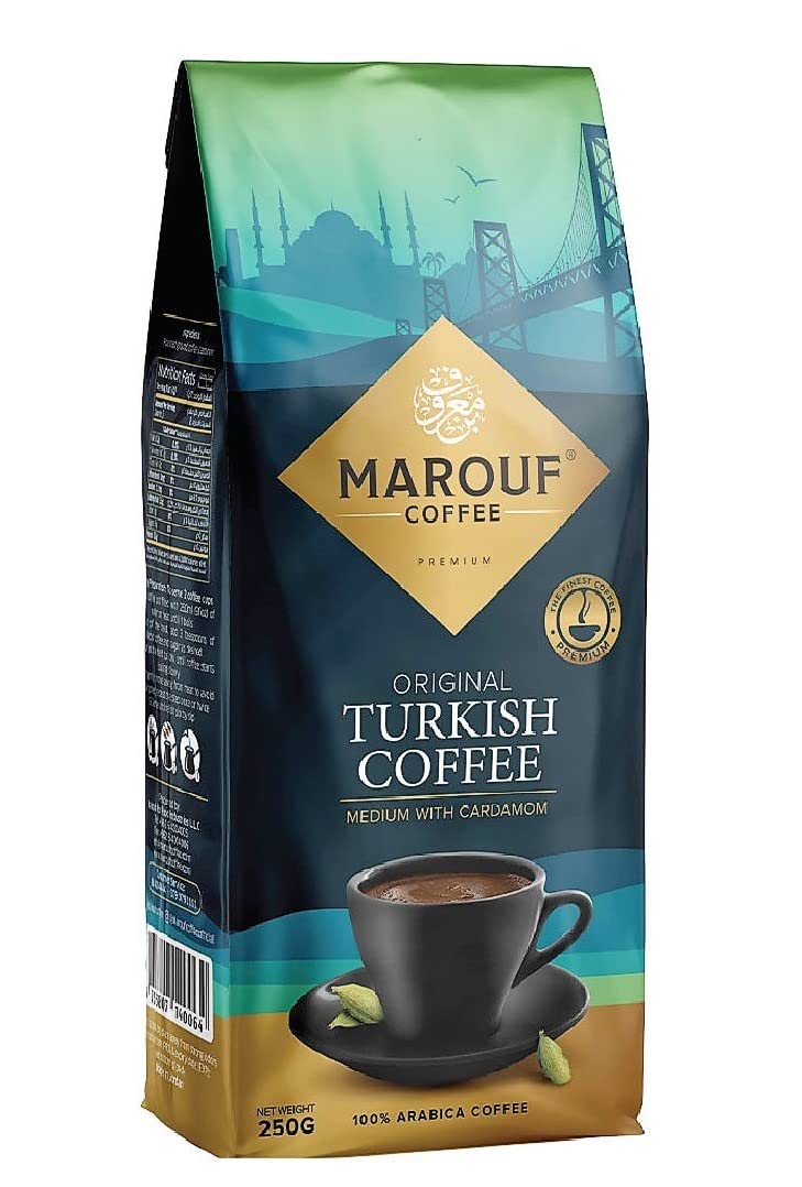 Marouf Turkish Coffee Medium with Cardamom 250G