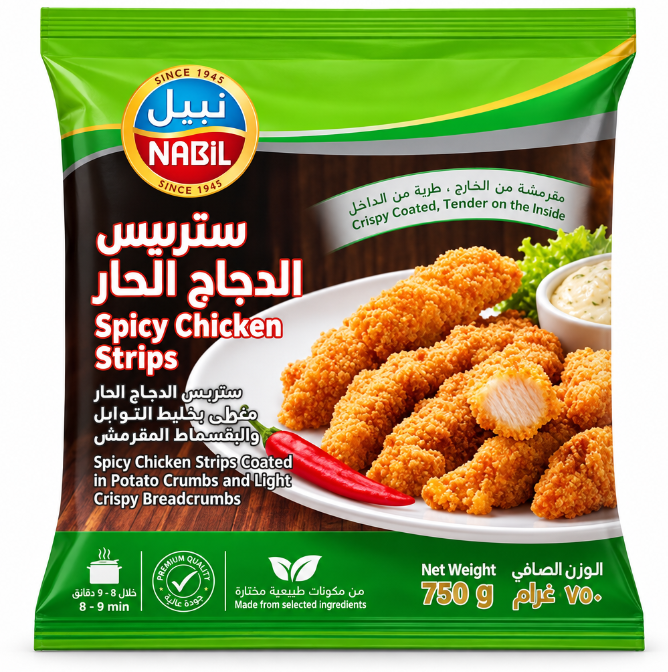 Nabil Chicken Strips Spicy 750g | نبيل ستربس الدجاج الحار