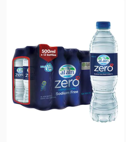 Al Ain water Zero Sodium 500 ml x 24 | مياه العين زيرو صوديوم