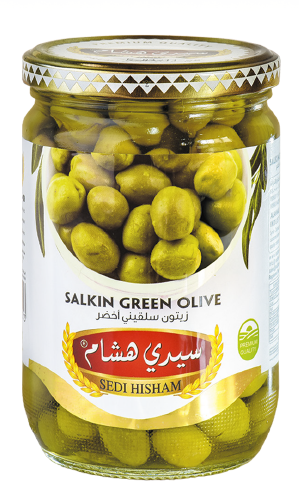 Sedi Hisham - SALKINI GREEN OLIVE - 12 x 450g - سيدي هشام - زيتون أخضر سلقيني
