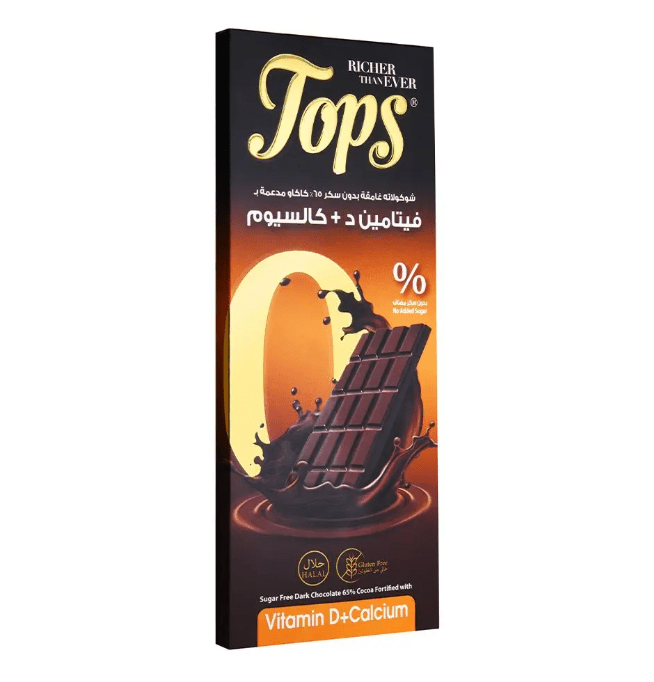 Tops Chocolate Bar Dark Sugar - Free with Vit D3+Ca Pack 12 X 50g - 2kShopping