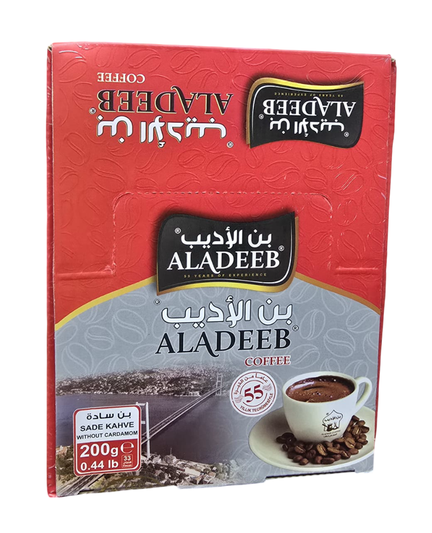 Aladeeb Coffee without Cardamom Box of 10 x 200g | الأديب قهوة بن سادة