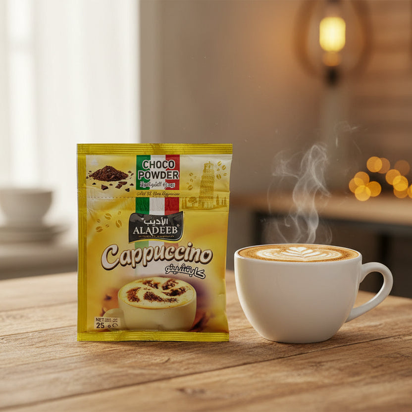 كابتشينو الأديب مع علبة شوكولاتة 20 × 25 جم | Aladeeb Cappuccino