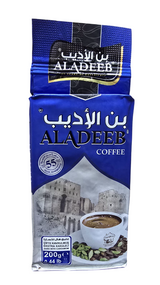 Aladeeb Coffee Dark with Extra Cardamom Box of 10 x 200g | الاديب قهوة غامق هال اكسترا