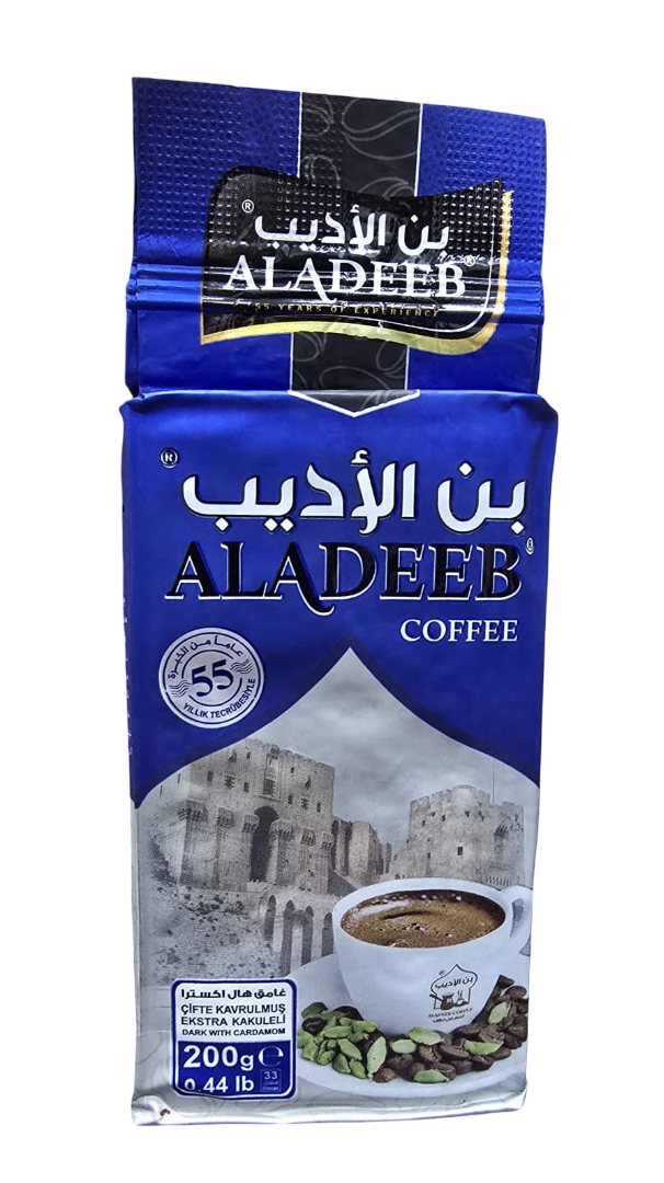 Aladeeb Coffee Dark with Extra Cardamom  200g | الاديب قهوة غامق هال اكسترا