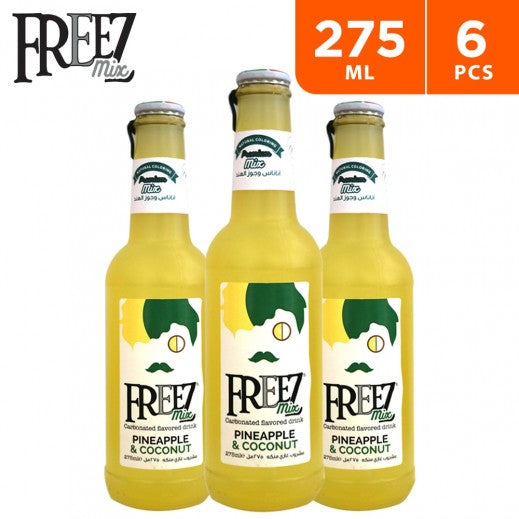 Freez Carbonated Pineapple and Coconut Flavored Drink ( 275ml x 24 ) | فريز بنكهة الأناناس وجوز الهند
