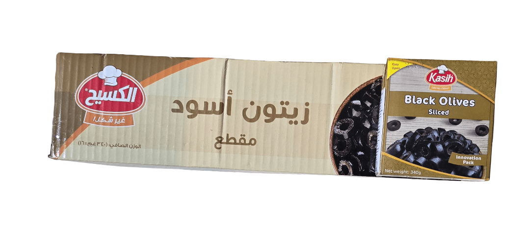 Al Kasih Black Olives Sliced Box 16*340g|الكسيح زيتون أسود شرحات - 2kShopping