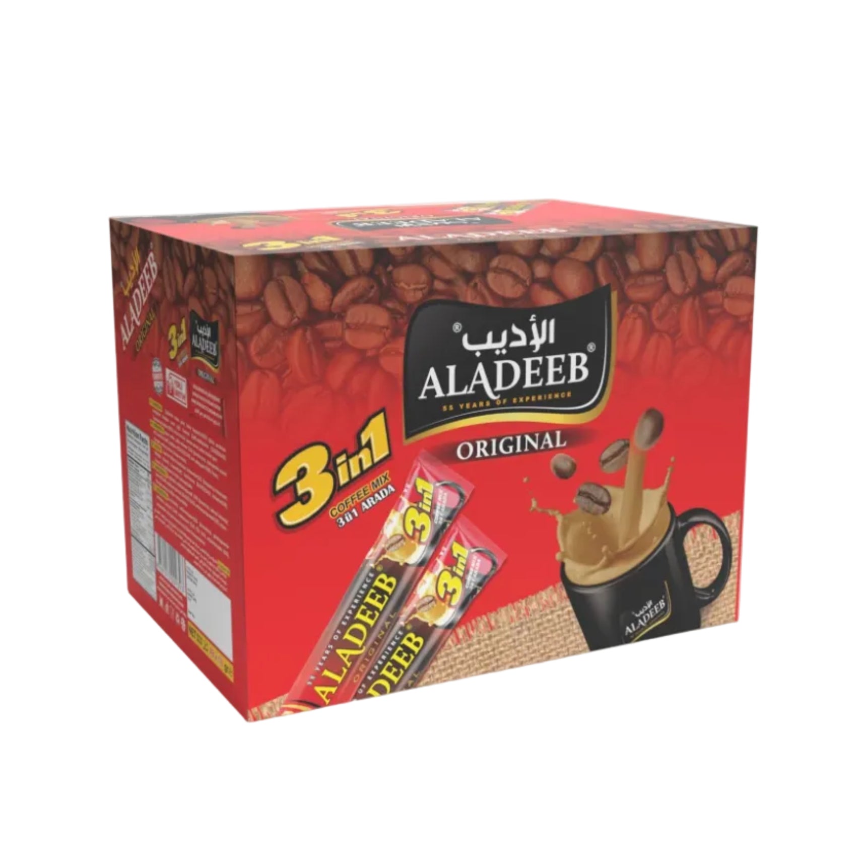 قهوة الأديب الأصلية 3 في 1 - علبة 24 × 18 جم