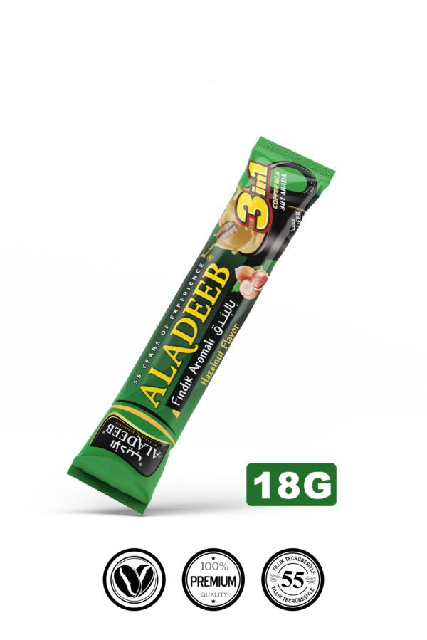 قهوة الأديب 3 في 1 بالبندق علبة 24 × 18 جرام | Aladeeb 3 in 1 Hazelnut Coffee Mix Box of 24 x 18g