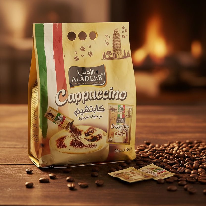 كابتشينو الأديب مع علبة شوكولاتة 20 × 25 جم | Aladeeb Cappuccino