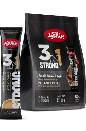 Al Ameed Coffee 3in1 Strong Instant Coffee w/Creamer & Sugar (30pcs*20g)|قهوة العميد سريعة الذوبان مع الكريمة والسكر