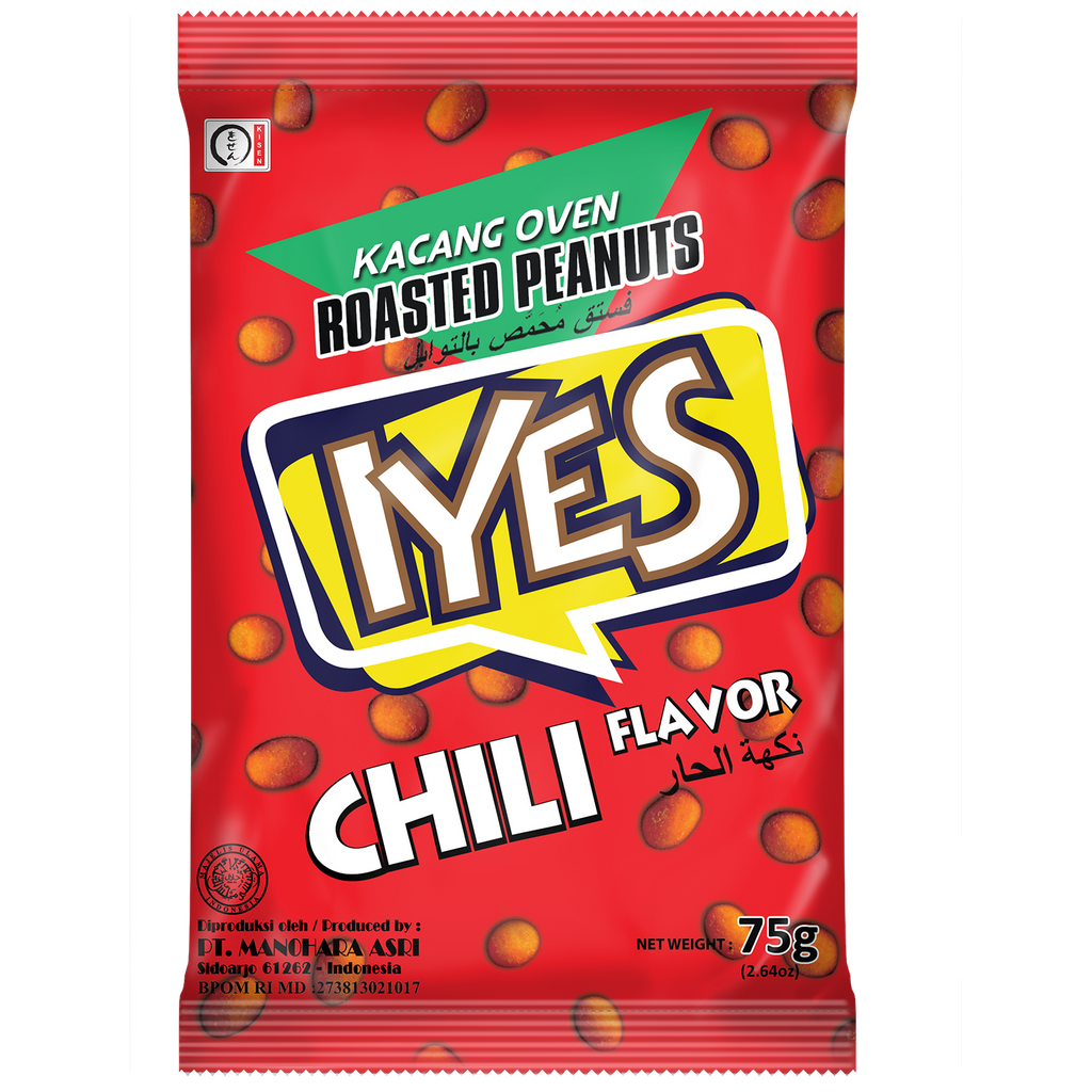 IYES Roasted Peanuts Chili Flavor (40 Bag X 75g) | ايس فول سوداني بنكهة الفلفل