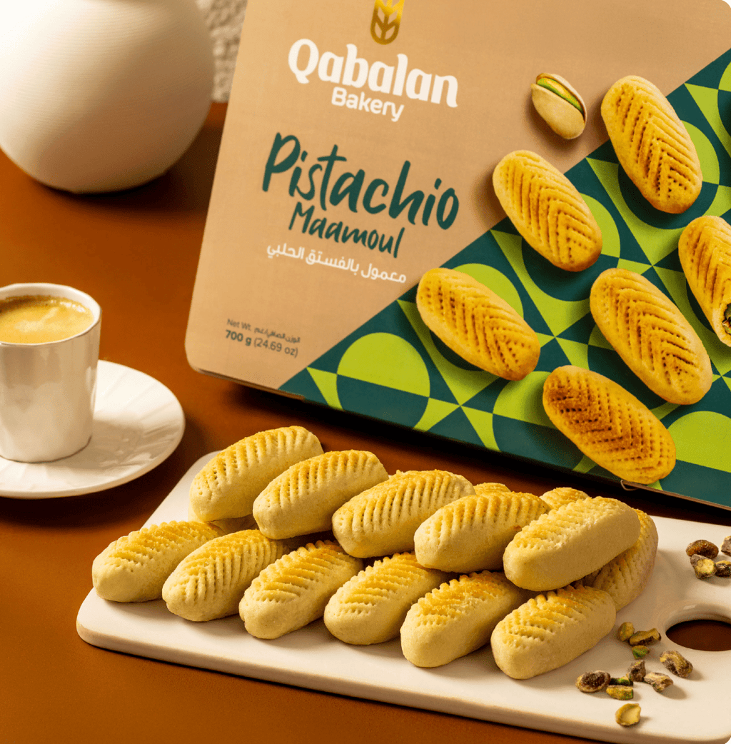 Qabalan Premium Maamoul with Pistachio 750g | قبلان معمول منقش بالفستق الحلبي - 2kShopping