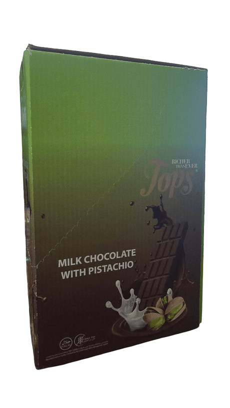 Tops Milk Chocolate Bar with Pistachio 12*100g - 2kShopping
