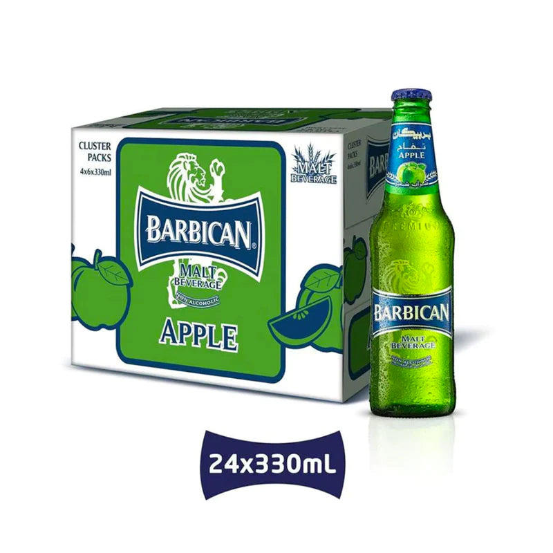 Barbican Apple Soft Drinks ( 24 X 330ml ) | بربكان شراب شعير نكهة تفاح