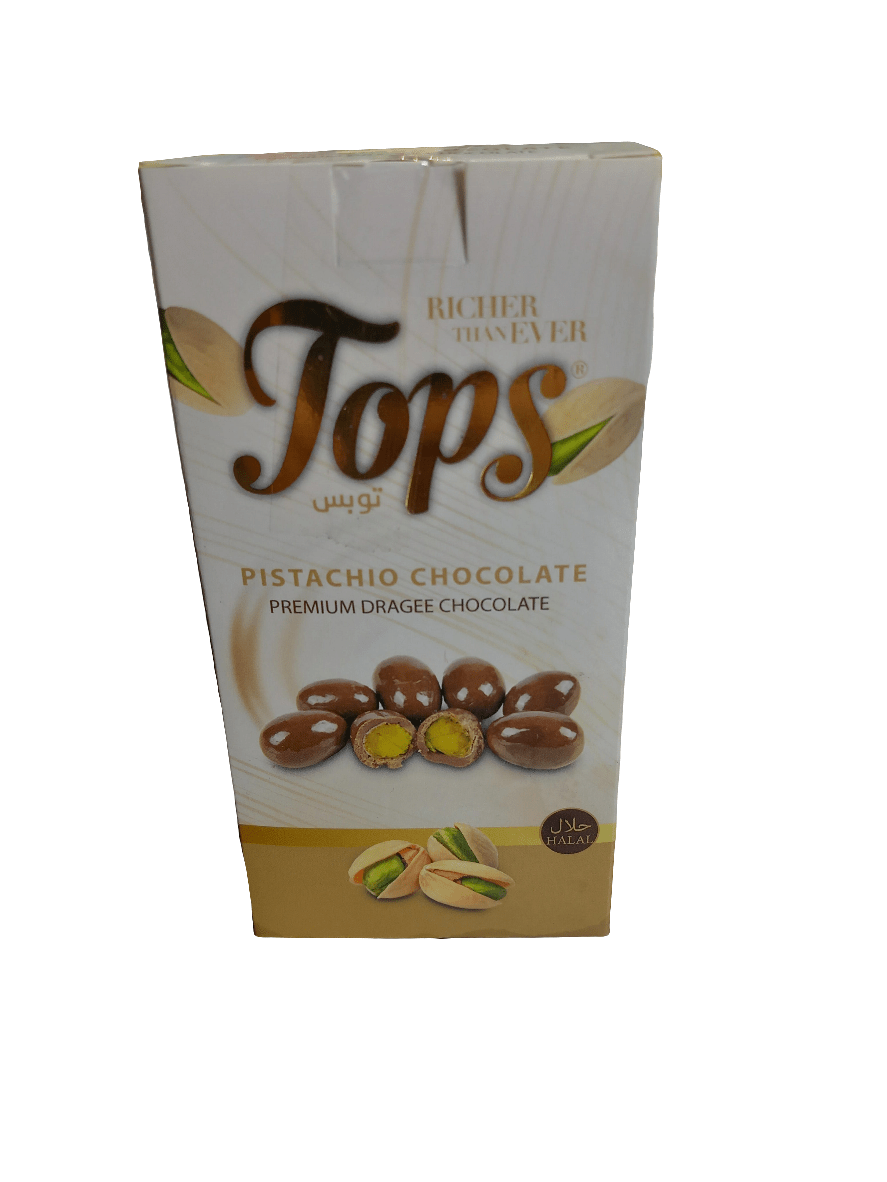 Tops Dragee Pecan Pistachio Chocolate 125g | توبس دراجيه البيكان بالشوكولاتة والفستق - 2kShopping