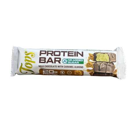 Tops Protein Bar Milk Chocolate with Caramel Almond 60g No Sugar Added - 2kShopping