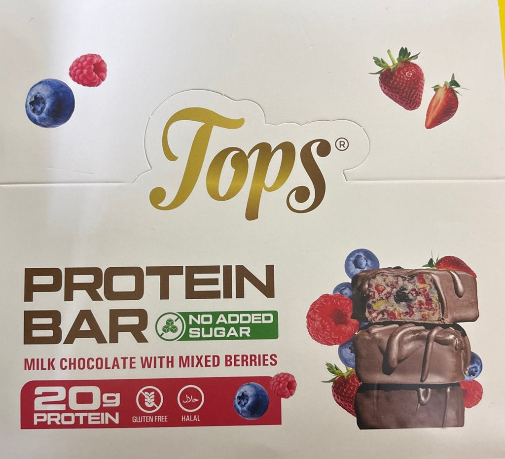 Tops Protein Bar Milk Chocolate with Mixed Berries 12x60g - 2kShopping