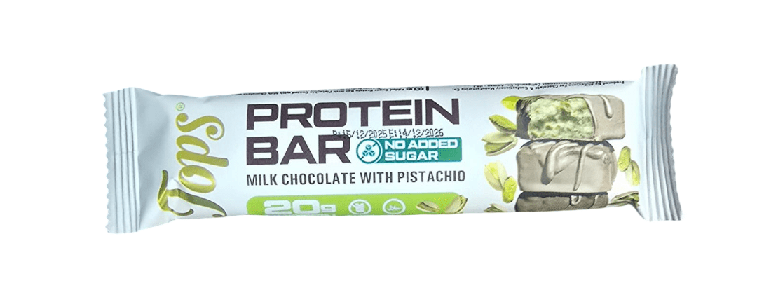 Tops Protein Bar Milk Chocolate With Pistachio 20g No Sugar Added - 2kShopping