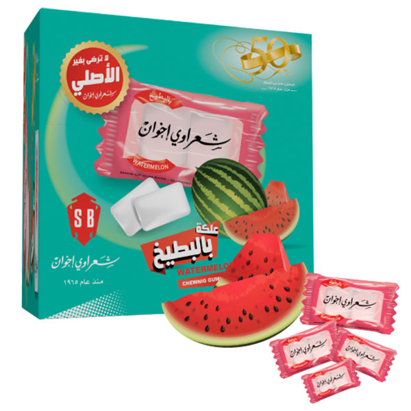 Sharawe Watermelon Flavor Chewing Gum Box ( 100 Pcs x 24 ) | شعراوي علكة بالبطيخ